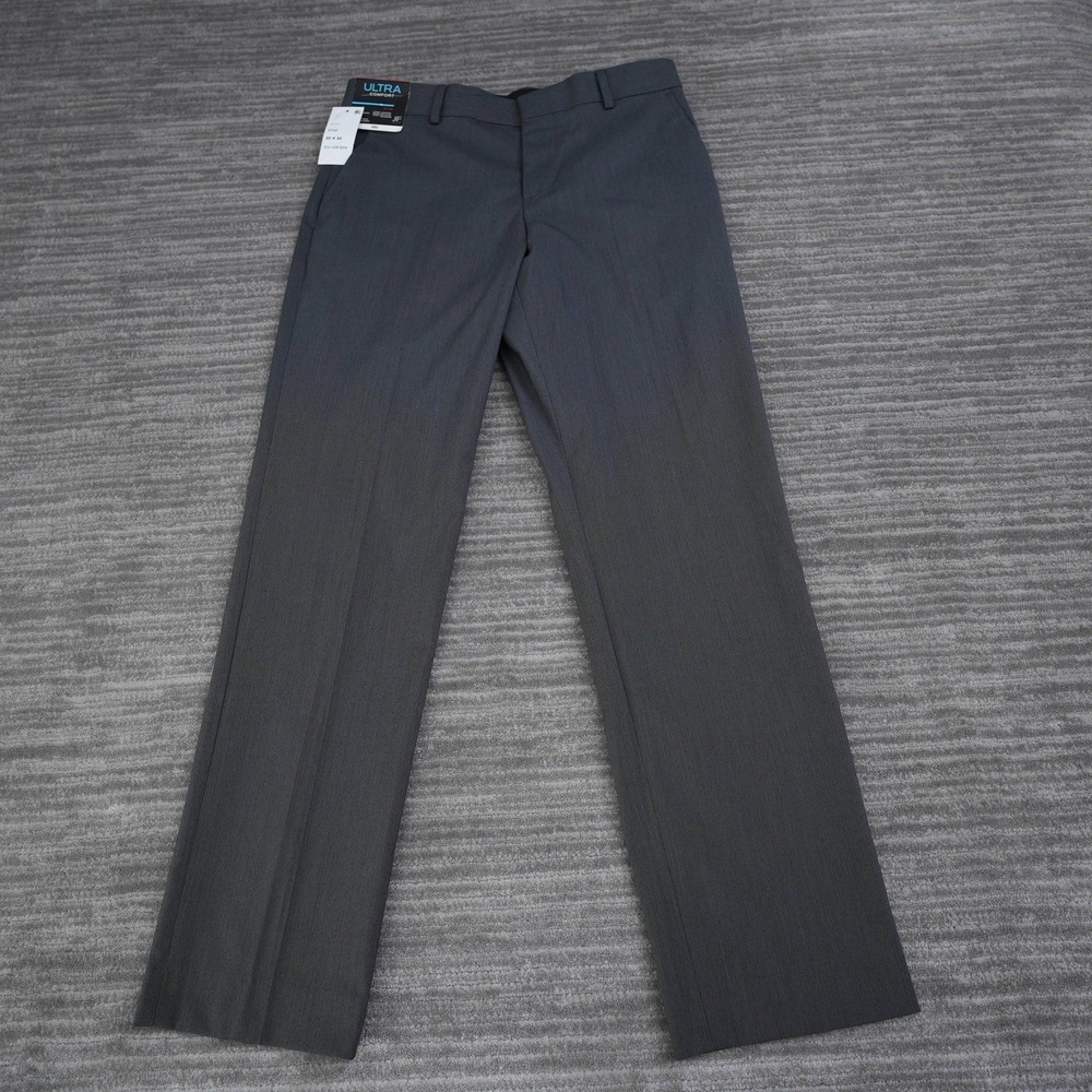 JF J.Ferrar Dress Pants Men Ultra Comfort Slim Fit Gray 32x34 (Fit 34x33.5) New